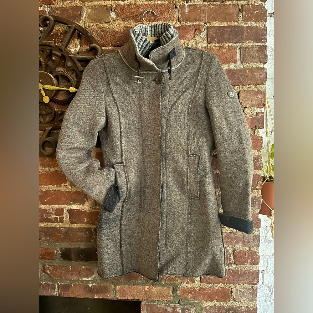 SWISS CHRISS boiled wool coat Brown ITA 42 (small)